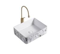 Bathroom Sink, Sink Creative Marble Ceramic Countertop Basin Terrazzo Washbasin Square Washbasin Balcony Bathroom Art Basin Modern Countertop