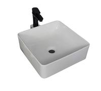 Bathroom Sink, Sink Modern Simple Home Bathroom Art Counter Basin Square Ceramic Balcony (One Color 360x360x130mm)