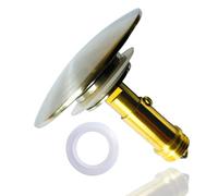 Bathroom Sink Stopper Replacement, Ewerex Basin Pop Up Bathroom Sink Drain Strainer, Brass Click Clack Drain Plug for Bathroom Sink Drain-Brushed Nickel