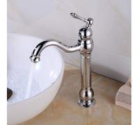Bathroom Sink Tap Basin Faucets, Antique 1 Lever Hole Basin Faucet, Hot and Cold Copper Full of European Faucet Basin Taps (Color : Short Blakc) (High Chrome)