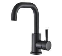 Bathroom Sink Tap Bathroom Sink Faucet with 360° Swivel Single Handle Bathroom Mixer Tap 1 Hole with Universal Hot and Cold Hoses,Black