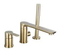 Bathroom Sink Tap Brass Bathroom Bathtub Faucet, Hot & Cold Sink Mixer Tap, Copper Double Handle with Heldhand Brushed Gold Black Basin Faucet Basin Taps Ambitious wisdo