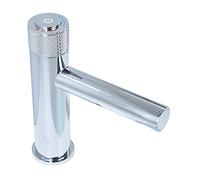 Bathroom Sink Tap Knurling Handle Push-Button Faucet, Bathroom Hot Cold Mixer Gold Black Chrome Antique Copper Brass Wash Basin Faucet, Deck Mounted Basin Taps (Color : Chrome) Interesting