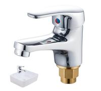 Bathroom Sink Taps, 1PCS Basin Mixer Tap, Classic Bathroom Taps, Single Lever Chrome Hot and Cold Mixers Tap, Brass Chrome Monobloc Bathrooms Sink Faucet