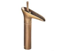Bathroom Sink Taps,All Copper Retro Hot And Cold Basin Over Counter Basin Waterfall Faucet