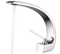 Bathroom Sink Taps Basin Mixer Tap Brass Single Lever Basin Taps Modern Chrome Hot and Cold Water Mono Sink Tap Faucet with G1/2 Adaptor for Bathroom, Washroom, Cloakroom