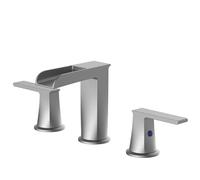Bathroom Sink Taps Basin Mixer Tap Brushed Waterfall Double Lever Waterfall Taps Basin