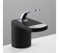 Bathroom Sink Taps Basin Mixer Tap Waterfall Taps Basin Black+d 1 Hole Bathroom Faucets Mixer Waterfall