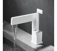 Bathroom Sink Taps Basin Mixer Tap White Waterfall Taps Cold and Hot Water Single Lever Bathroom