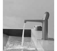 Bathroom Sink Taps Bathroom Faucets Waterfall Grey Cold and Hot Water | Bathroom One Hole Hot and Cold Mixer, Bathroom Taps Mixer for Modern Bathroom
