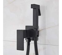 Bathroom Sink Taps Brass Shower Tap Washer Mixer Cold Hot Water Mixer Crane Square Shower Sprayerd Tap Toilet s-Matt Black