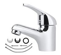 Bathroom Sink Taps Hot Cold Mixer Tap Single Lever Faucet Monobloc Modern Basin Taps with Fitting Hoses for Bathroom Kitchen