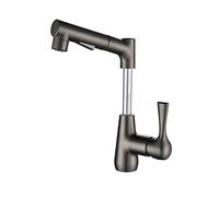 bathroom sink taps pull out sprayer, basin taps mixers bathroom sink, three water flow modes brass single handle, bathroom basin faucet for hot and cold water,gun gray