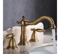 bathroom sink taps retro, brass sink faucet hot and cold water bathroom faucet, three-hole basin taps mixers bathroom sink tap, two handle bathroom mixer tap, antique