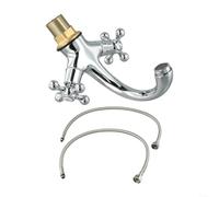 Bathroom Sink Taps, Vintage Double Handle Swivel Bathroom Tap, Basin Sink Hot Cold Mixing Tap With Standard Hoese(Chrome)