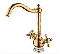 Bathroom Sink Taps YHSGY Basin Faucet Gold Brass Crane Bathroom Sink Faucet 360 Degree Swivel Dual Handle Kitchen Wash Basin Mixer Taps