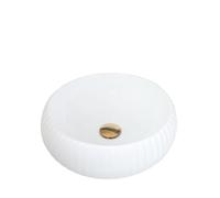 Bathroom Sink White Bathroom Sink Round Ceramic Basin Bowl with Gold Faucet Drain Counterop for