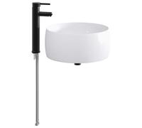 vidaXL Bathroom Wash Basin Matte Black 38.5 x 38.5 x 16 cm Metal