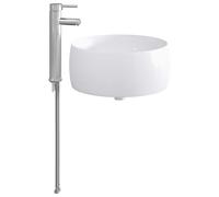 Bathroom Sink with Faucet and Drain Ceramic Basin Metal Home Furniture vidaXL