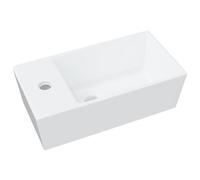 Vidaxl Bathroom Sink With Overflow Ceramic Matt Black
