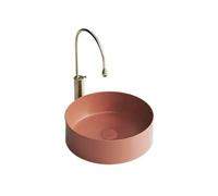 Bathroom Sinks 45 * 45 * 15cm Bathroom Small Round Vessel Sink Above Counter Ceramic Vanity Lavatory Wash Basin