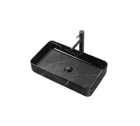 Bathroom Sinks Black Marble Pattern Above Counter Basin Household Square Ceramic Wash Bathroom Sink