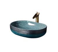 Bathroom Sinks Ceramic Retro Art Wash Basin Light Luxury Balcony Bathroom with Faucet and Drain Pipe Accessories