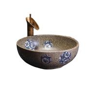 Bathroom Sinks Outdoor Patio Wash Basin Household Ceramic Bathroom Sink (Including Faucet and Drain Pipe)