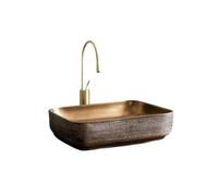 Bathroom Sinks Rectangle Bathroom Sink Vintage Ceramics Vessel Combo with Drain Bowl