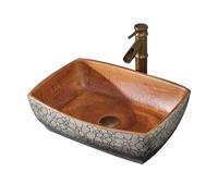 Bathroom Sinks Retro Above Counter Basin Square Ceramic Sink Bathroom Balcony Art Wash Home