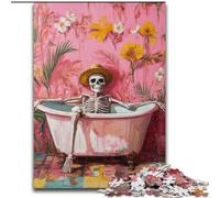 Bathroom Skeleton 1000 Piece Jigsaw Puzzle for Adults And Teenagers, for Age 14 Years And over Stress Relief Christmas Game Presents for Women (50x75cm)