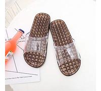 Bathroom slippers for men and women, non-slip, hollow, leaking, acupoint age, soft-soled crystal slippers for home use