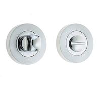 bathroom snib & release - twin finish polished chrome / satin chrome
