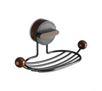 Bathroom Soap Dish with Hooks for Towels Sponges(black) | 201 stainless steel body, painted rust-resistant coating, for durable plastic parts, wet room safe