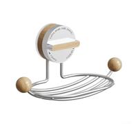 Bathroom Soap Dish with Hooks for Towels Sponges(Light) | 201 stainless steel body, painted rust-resistant coating, for durable plastic parts, wet room safe