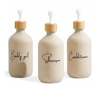 Bathroom Soap Dispenser for Shower Empty Refillable Dispenser Bottles for Gel, Shampoo and Conditioner (500ml) Bath Bomb(White)