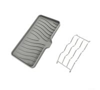 Bathroom Soap Holder 304 Stainless Steel Quick Drainage System - Wall Mounted Soap Dish for and Sponge - Grey 25.4cm(Gray)