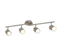 Bathroom Split Lightbar with 4 Spotlights Satin Silver silver-coloured