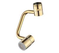 Bathroom Sprayer Attachment Tap Extender for Kitchen Sink - 1440° Swivel Robotic Arm Faucet Aerator, 2 Spray Modes Splashproof Adapter, Solid Brass Universal Fit Bathroom Tap (Gold)