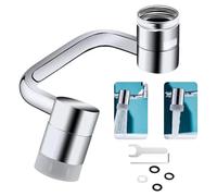 Bathroom Sprayer Attachment Tap Extender for Kitchen Sink - 1440° Swivel Robotic Arm Faucet Aerator, 2 Spray Modes Splashproof Adapter, Solid Brass Universal Fit Bathroom Tap (A)