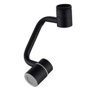 Bathroom Sprayer Attachment Tap Extender for Kitchen Sink - 1440° Swivel Robotic Arm Faucet Aerator, 2 Spray Modes Splashproof Adapter, Solid Brass Universal Fit Bathroom Tap (Black)