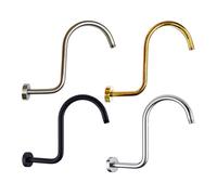 Bathroom Sprayer Elbow Arm Rainfall Shower Head Arm Rod Accessory Extension Tube Wall Mounted Shower Outlet Pipe Flange Cover(DA S Chrome)