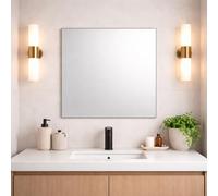 Bathroom Square Frameless Wall Mirror 70 x 70cm - Modern Wall Mounted Vanity Mirror - Large Contemporary Mirror - Polished Edge