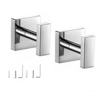 Bathroom stainless steel hook metal bracket for organizing towels and bathrobes with resistance to perform well in humid conditions (silver white)