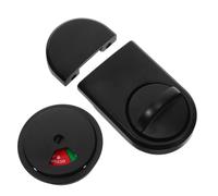 Bathroom Stall Privacy Lock Aluminium Indicator Bolt for Restroom Doors | Anodized Black Finish, Linked Bolt with Occupied Vacant Window, Hardware Included for Office Schools