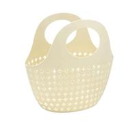 Bathroom Storage Basket 2 PCS Hand-held Basket Foldable Soft Bath Storage Washbasin New Bathroom Frame Portable Shower Container(Beige)