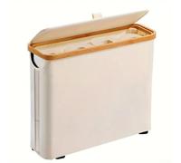 Bathroom Storage Basket Roll Paper Organizer Container for Toilet Paper Storage Large Capacity Holder Foldable Oxford Cloth Bin Modern Design Space Saving Solution 17.7"L x 5.9"W x 13.7"H(Beige)