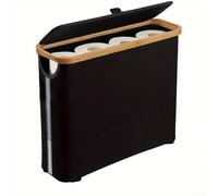 Bathroom Storage Basket Roll Paper Organizer Container for Toilet Paper Storage Large Capacity Holder Foldable Oxford Cloth Bin Modern Design Space Saving Solution 17.7"L x 5.9"W x 13.7"H(black)