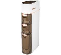 Bathroom Storage Cabinet, 4-Tier Slim Organizer with Doors and Shelves, Waterproof for Bathroom and Kitchen, Elegant Tall Design