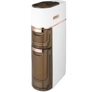 Bathroom Storage Cabinet, 4-Tier Slim Organizer with Doors and Shelves, Waterproof for Bathroom and Kitchen, Elegant Tall Design